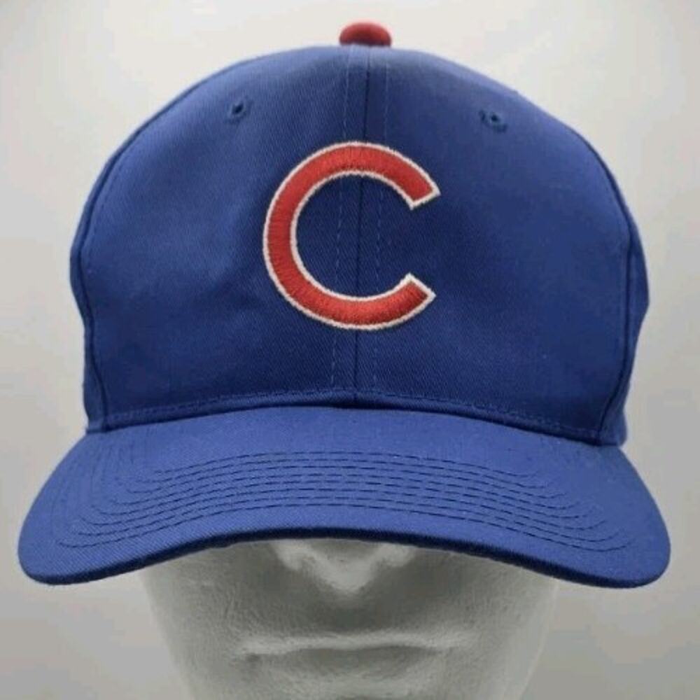 Vintage Genuine Chicago Cubs Baseball Snapback Hat Cap MLB Blue Signatures Brand